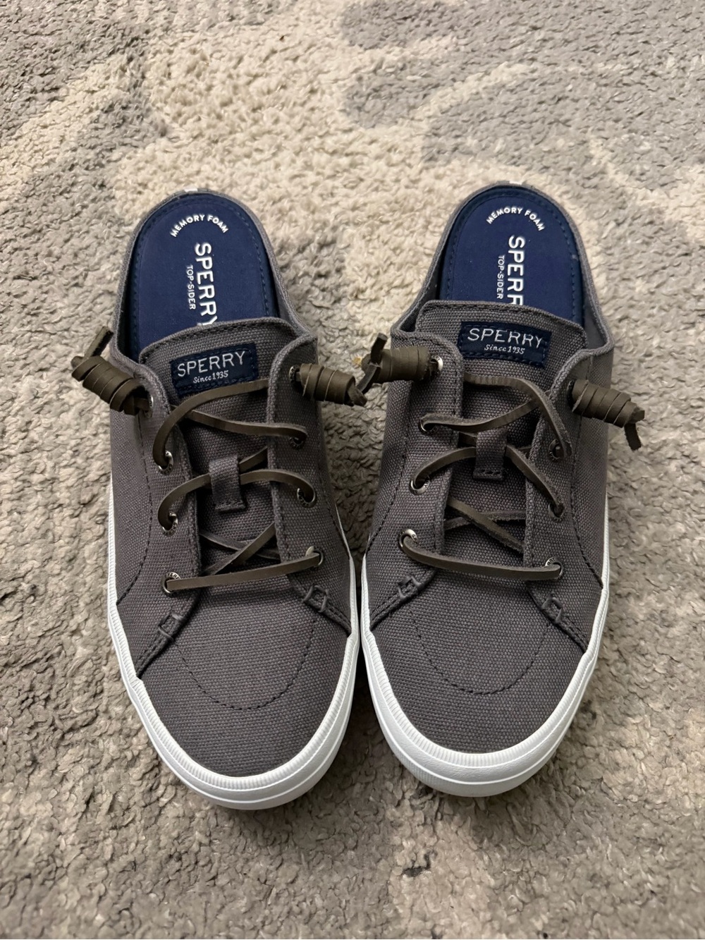 Sperry Gray Canvas Slip-On Clog Sneakers